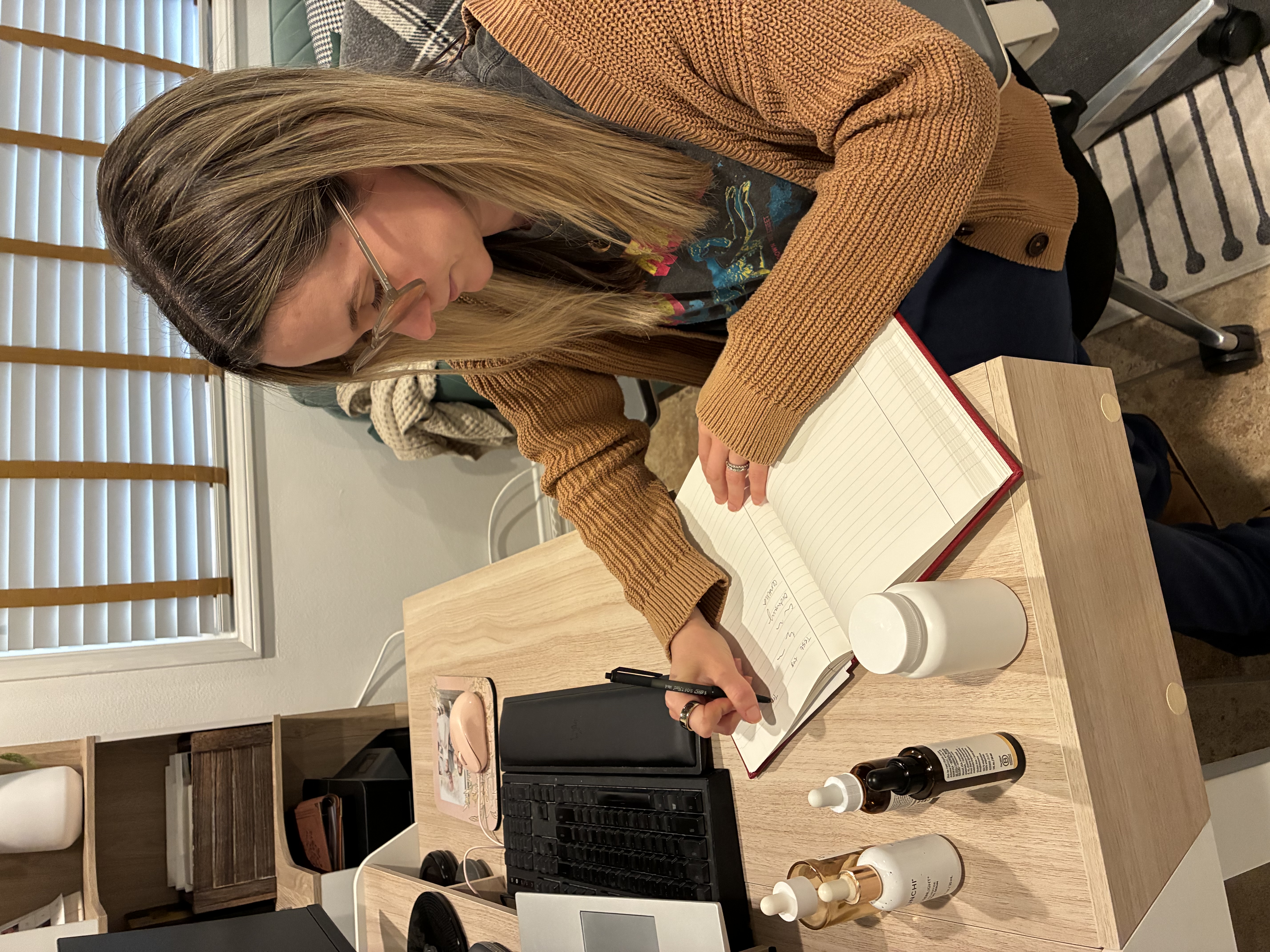 Brittany reviewing a skin audit
